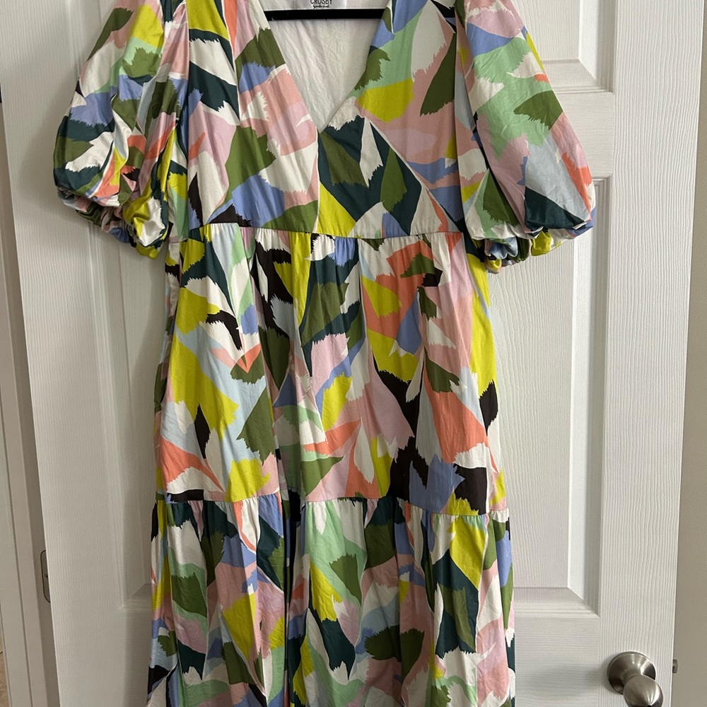 Crosby Multicolor Leaf Pattern Dress